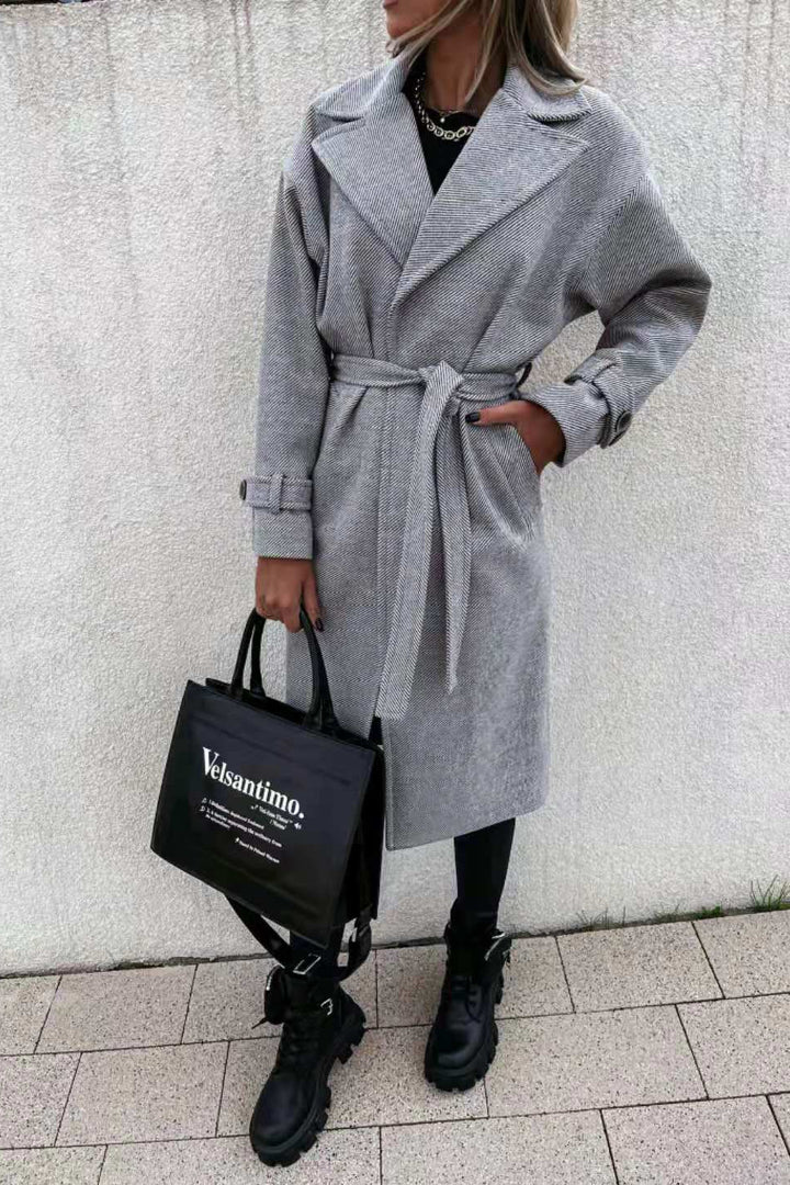 Elegant mid-length trench coat for women with adjustable belt Amarae
