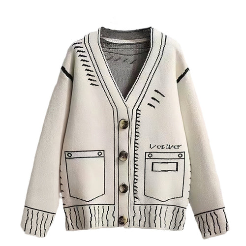 Women's knitted jacket with a creative design and high-quality buttons Amarae