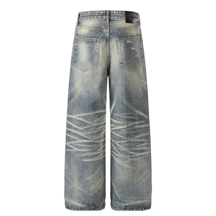 Women High-Waisted Wide-Leg Destroyed Jeans with Used Effect and Culotte Silhouette Amarae