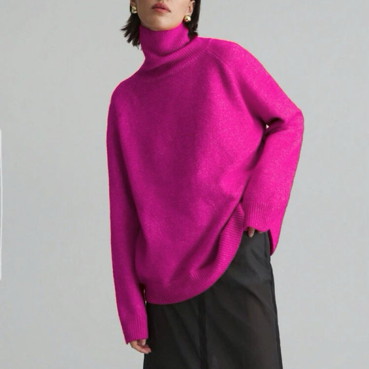 Women's oversized turtleneck sweater with fine texture Lune London