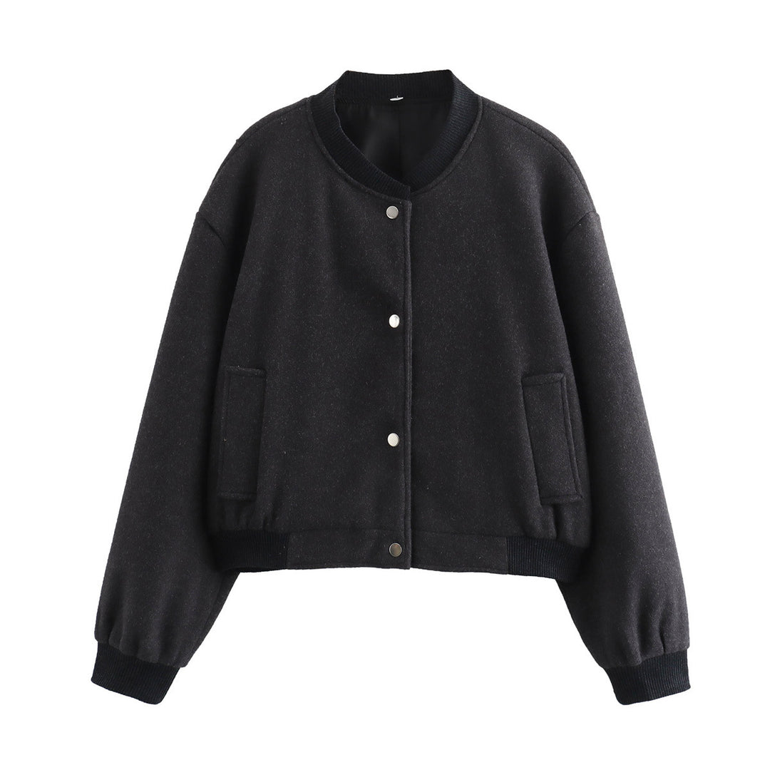Casual bomber jacket for women in high-quality wool blend with practical pockets Lune London