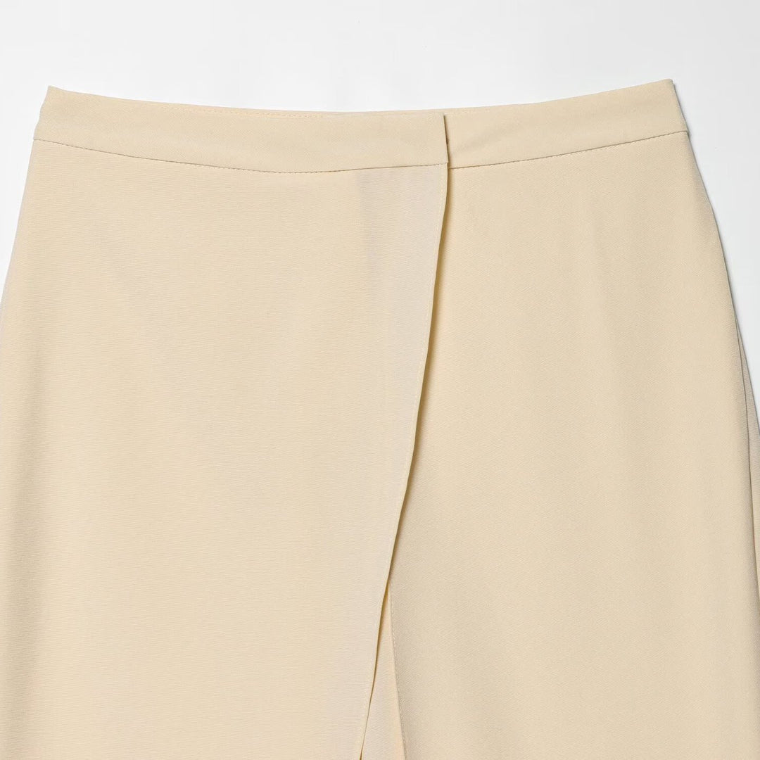 Women's Cropped Palazzo Pants with Tulip Overlap and High Waist Amarae