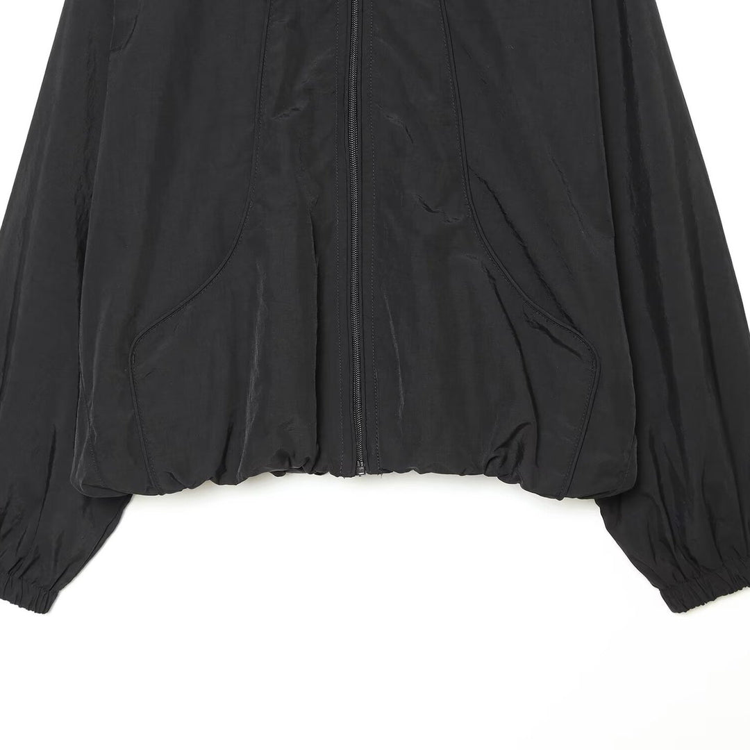Women's Oversize Bomber Jacket in Cropped Style with High Funnel Neck Amarae