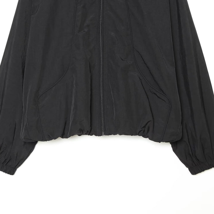 Women's Oversize Bomber Jacket in Cropped Style with High Funnel Neck Amarae