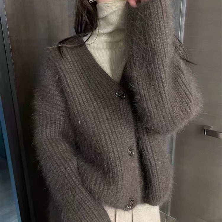 Cardigan en polaire pour femmes avec bouton et coupe décontractée Chic & Stil