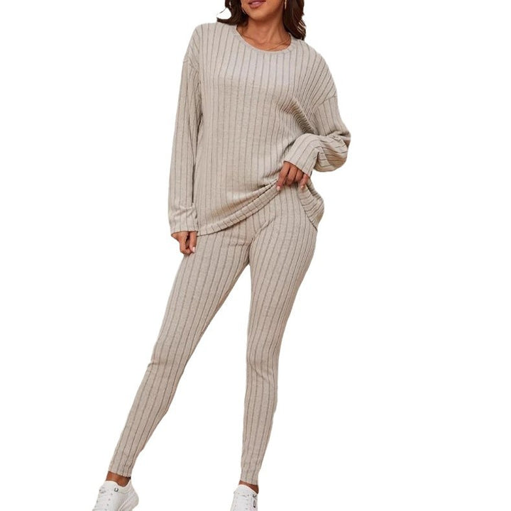 Ladies Comfortable Long Sleeve Mesh Jumpsuit Set with Elastic Waist Lune London