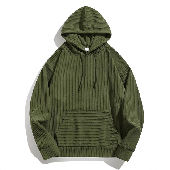 Men's hoodie with rib texture and structured design and practical pockets Lune London