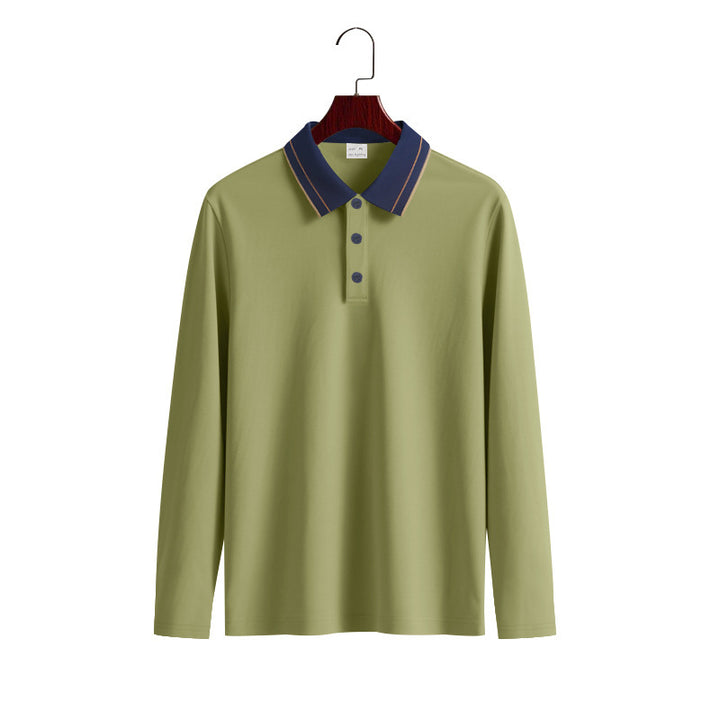 Men's long sleeve polo shirt with elegant collar Lune London