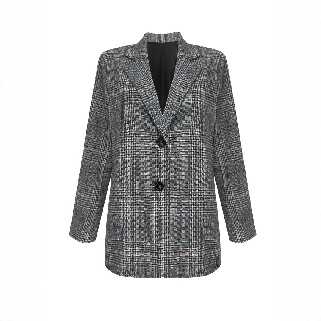 Ladies Checkered Blazer Lune London