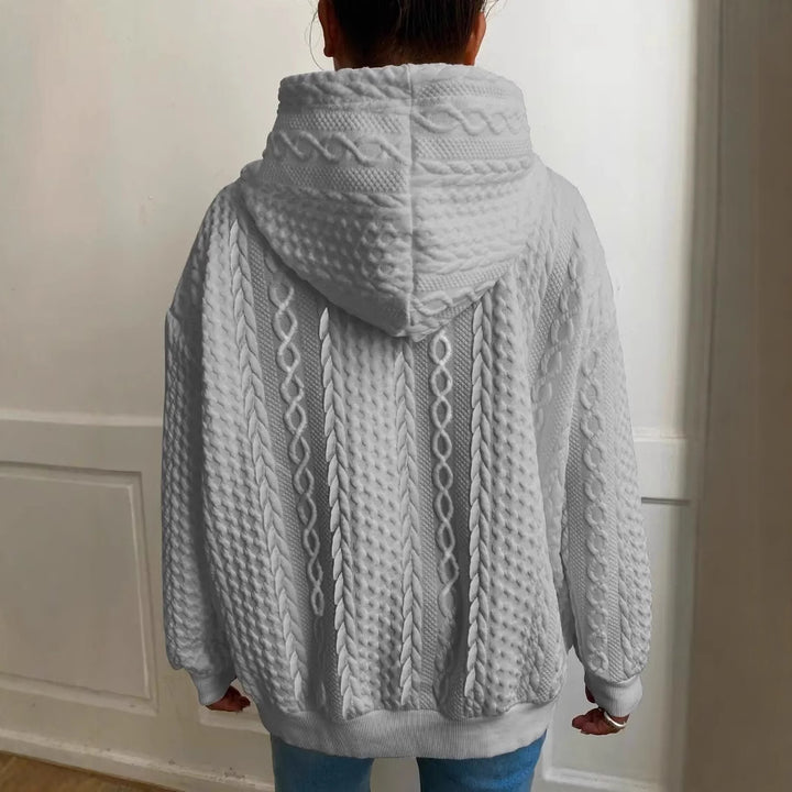 Ladies comfortable hoodie with chic and stylish textured knit design