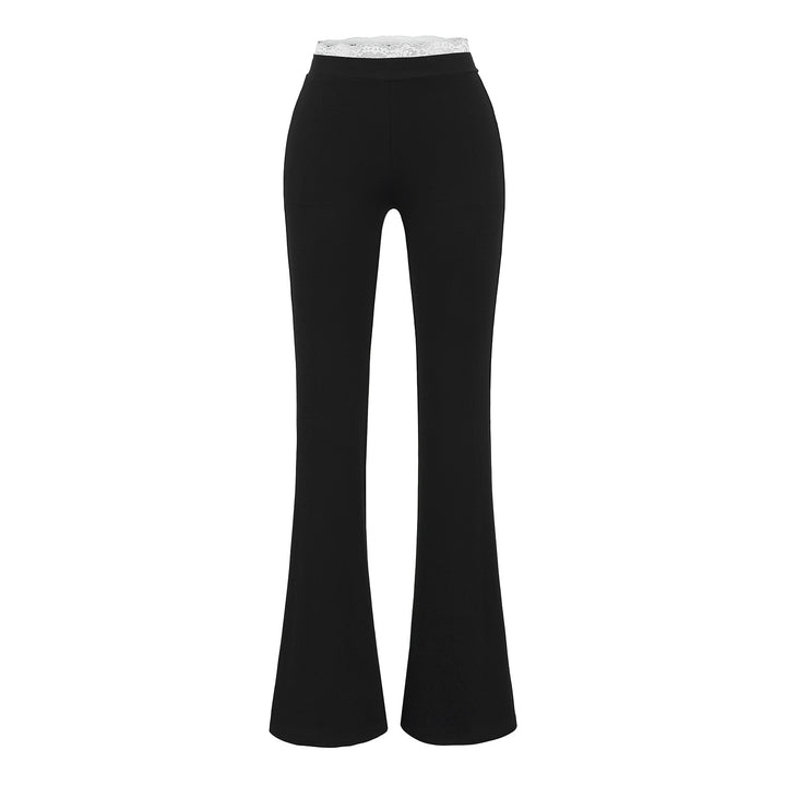 High-waisted stretch jeans for women with lace decoration Lune London