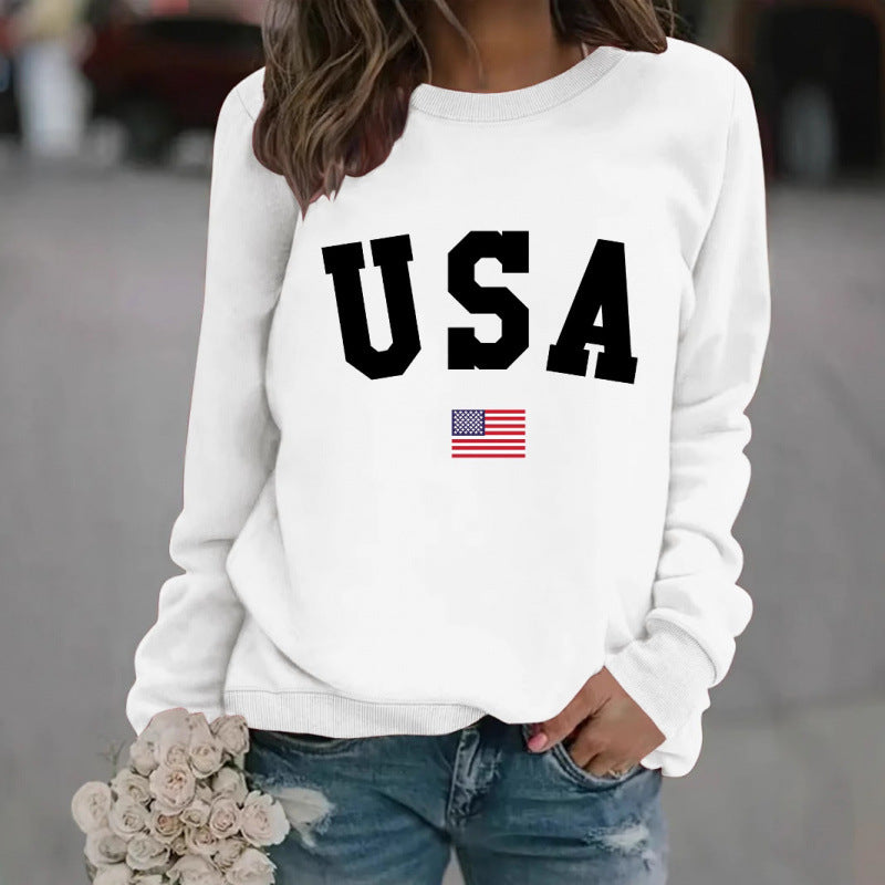 Women's sweatshirt with modern USA statement and cozy fit Lune London