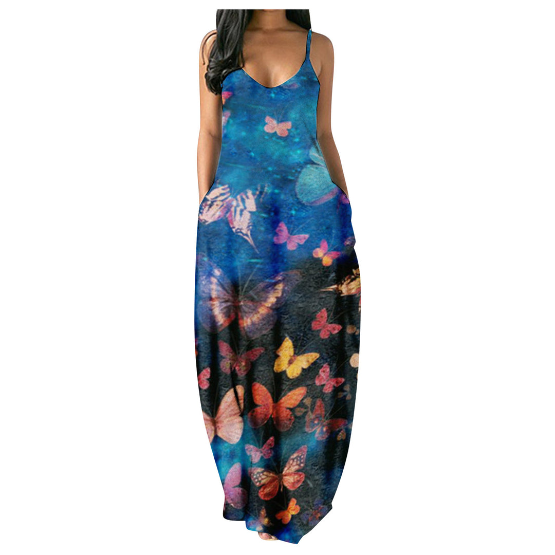 Floral maxi dress for women with adjustable straps Lune London