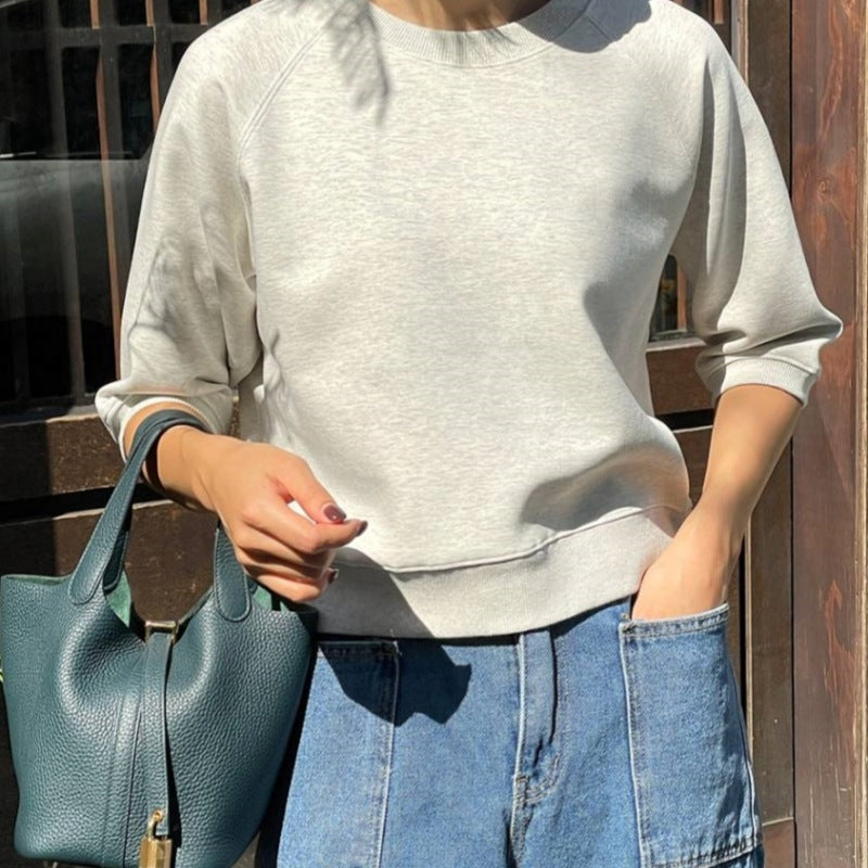 Sweatshirt décontracté pour femmes avec des manches 3/4 Chic & Stil