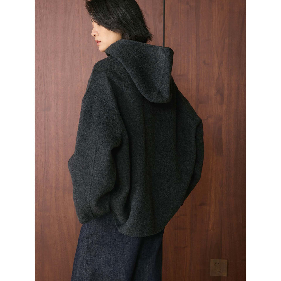 Women's Large Wool Blend Scarf as Shoulder Wrap with Soft Drape Amarae
