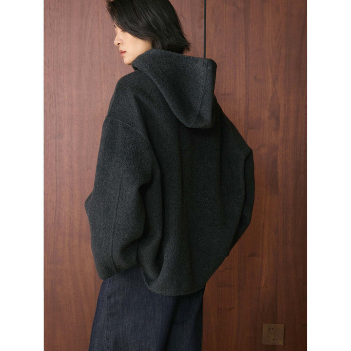 Women's Large Wool Blend Scarf as Shoulder Wrap with Soft Drape Amarae