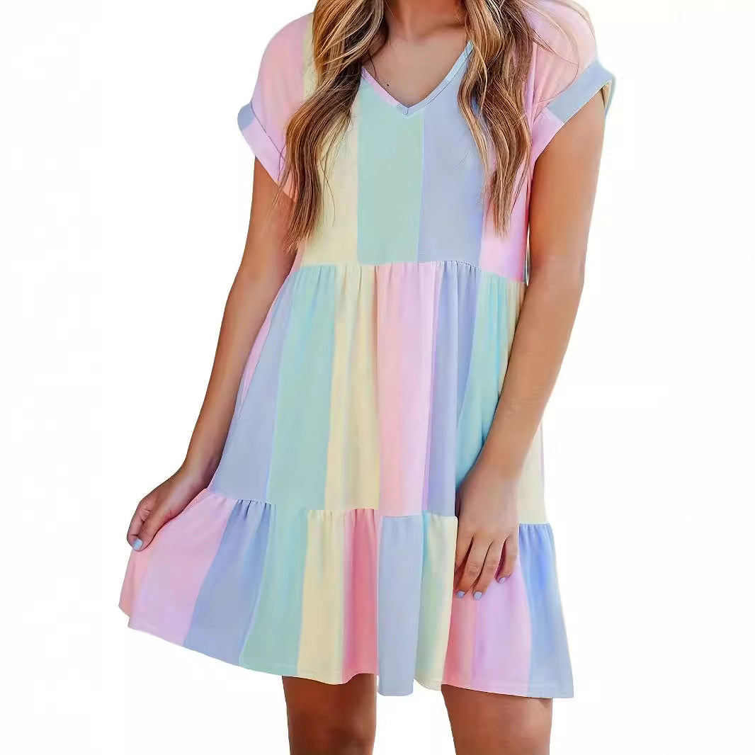 Lune London flared dress with ruffles for ladies