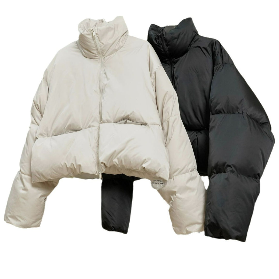 Women's short quilted puffer jacket with high standing collar and insulating filling Amarae