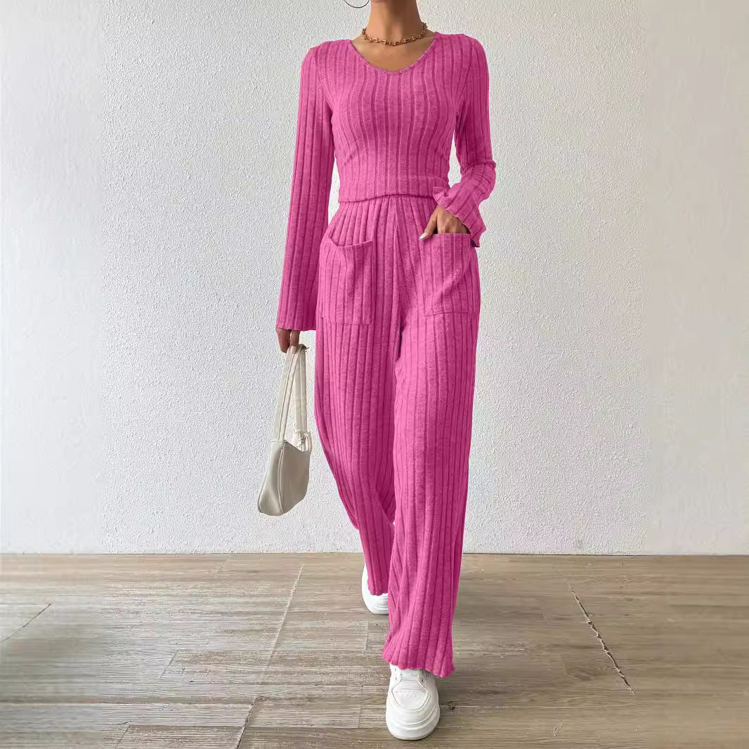 Ladies Casual Knit Jumpsuit with Pockets Lune London