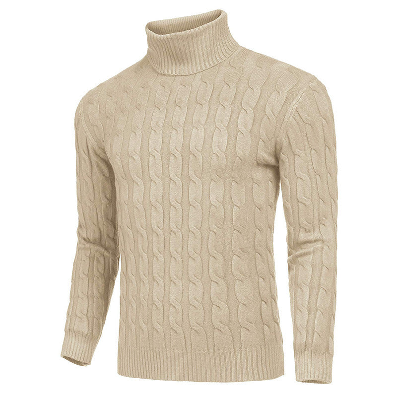 Elegant turtleneck sweater for men with cable pattern Lune London