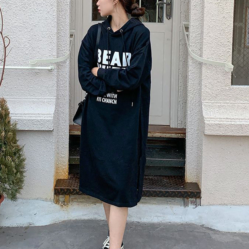 Women's hoodie dress with a casual cut and fashionable graphic design Lune London