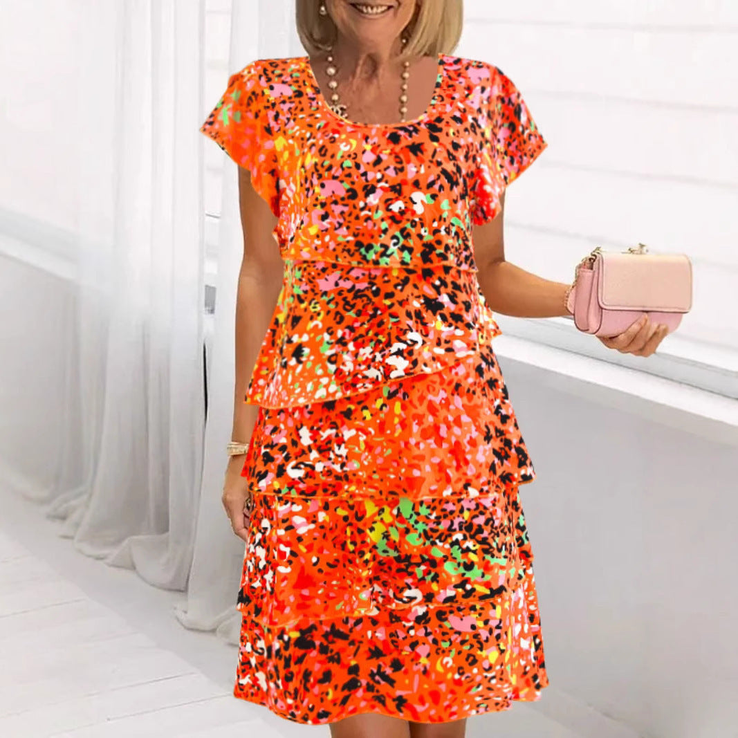Lune London layered ruffle midi dress for women