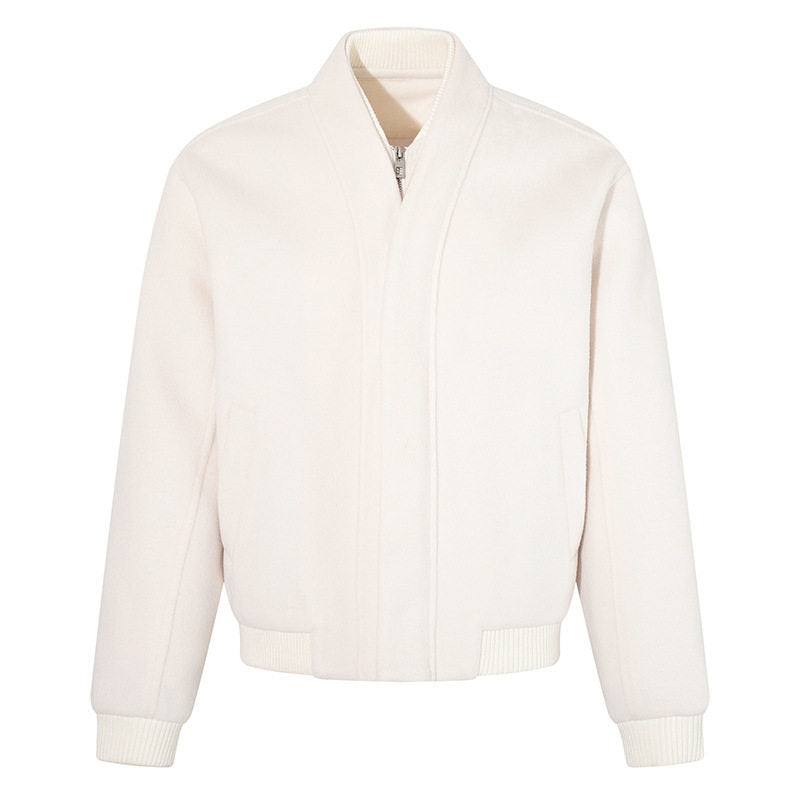 Women's short-cut bomber jacket with concealed zipper and ribbed cuffs Amarae