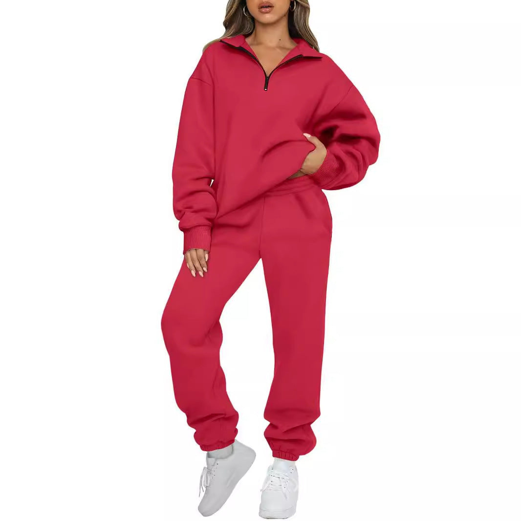 Lune London women's sporty zip sweater and jogger pants set