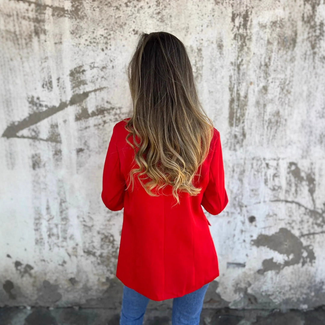 Women Elegant Blazer Jacket with Animal Pattern on the Sleeves Lune London