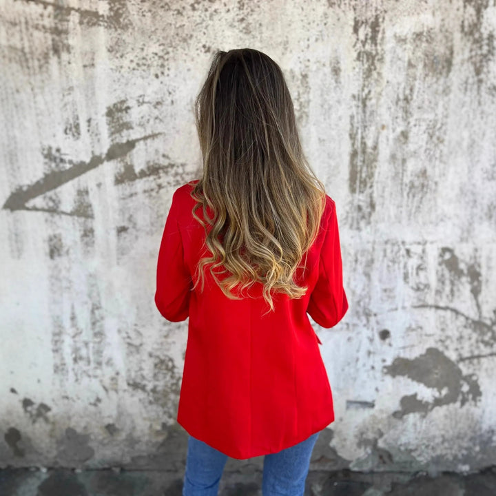 Women Elegant Blazer Jacket with Animal Pattern on the Sleeves Lune London