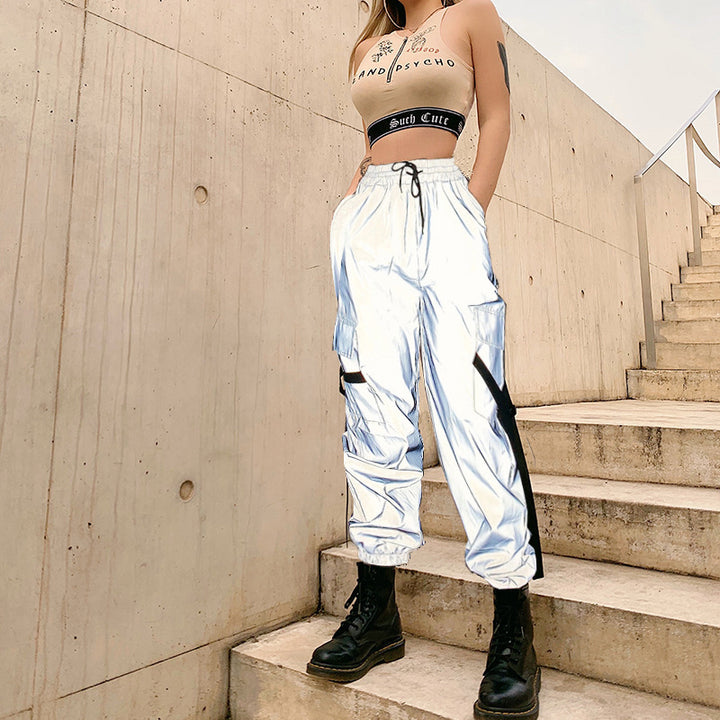 Women's cargo pants with utility pockets and adjustable waistband Lune London