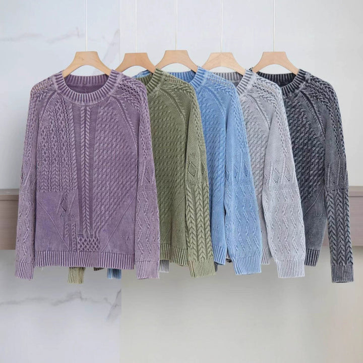Pull en tricot épais pour femmes avec un motif de câble unique et une coupe décontractée Chic & Stil