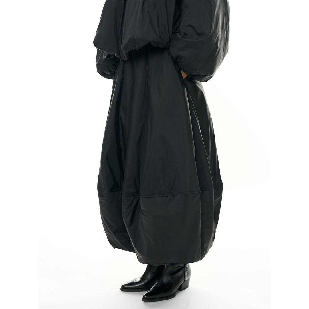Women's Oversized Maxi Quilted Coat with Voluminous Sleeves and Pockets Amarae