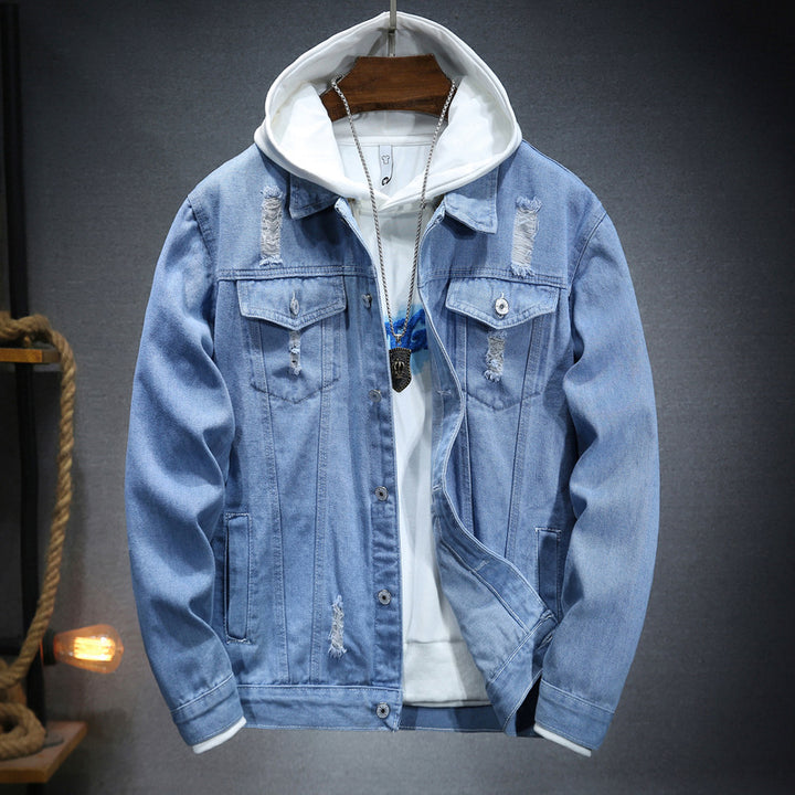 Casual denim jacket for men with comfortable hoodie insert and modern details Lune London