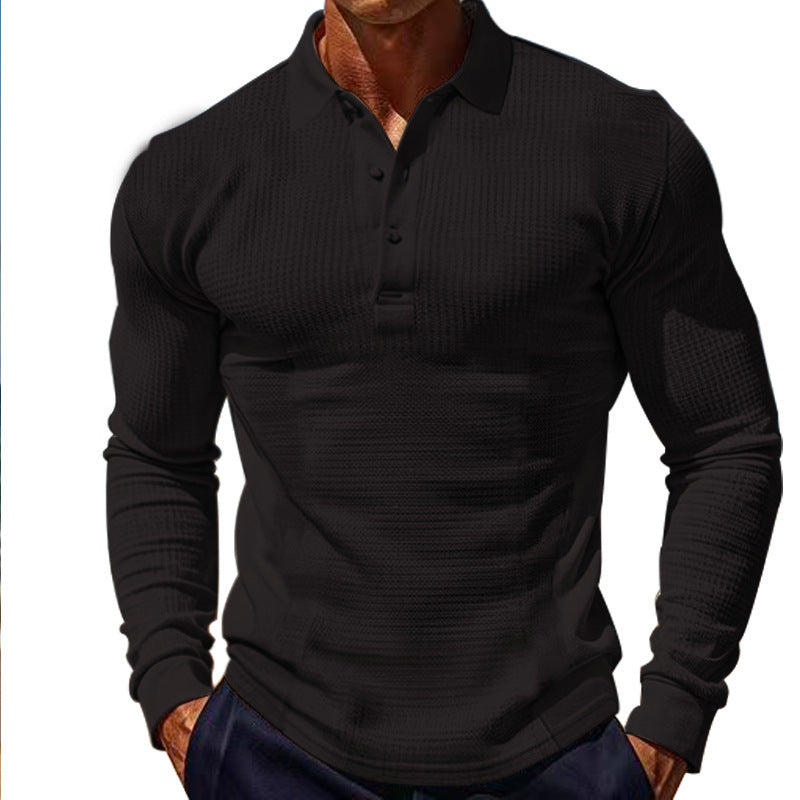Long sleeve polo shirt for men with structured design Lune London