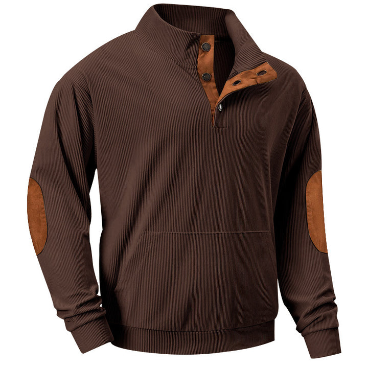 Men's cozy hoodie with fashionable faux leather details and high-quality cotton Chic and style