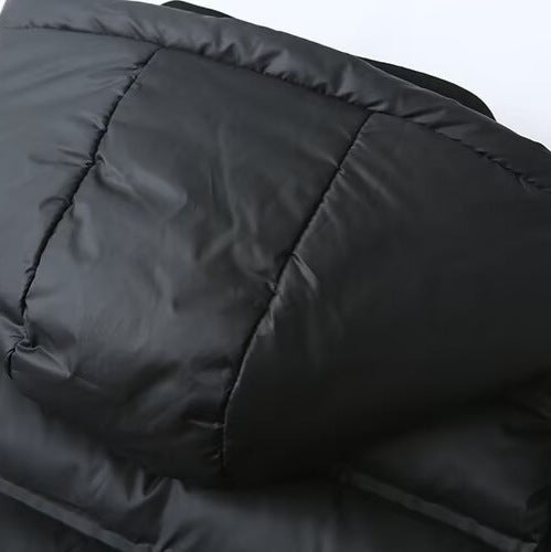 Women Hybrid Padded Jacket with Softshell Sleeves and Hood Amarae