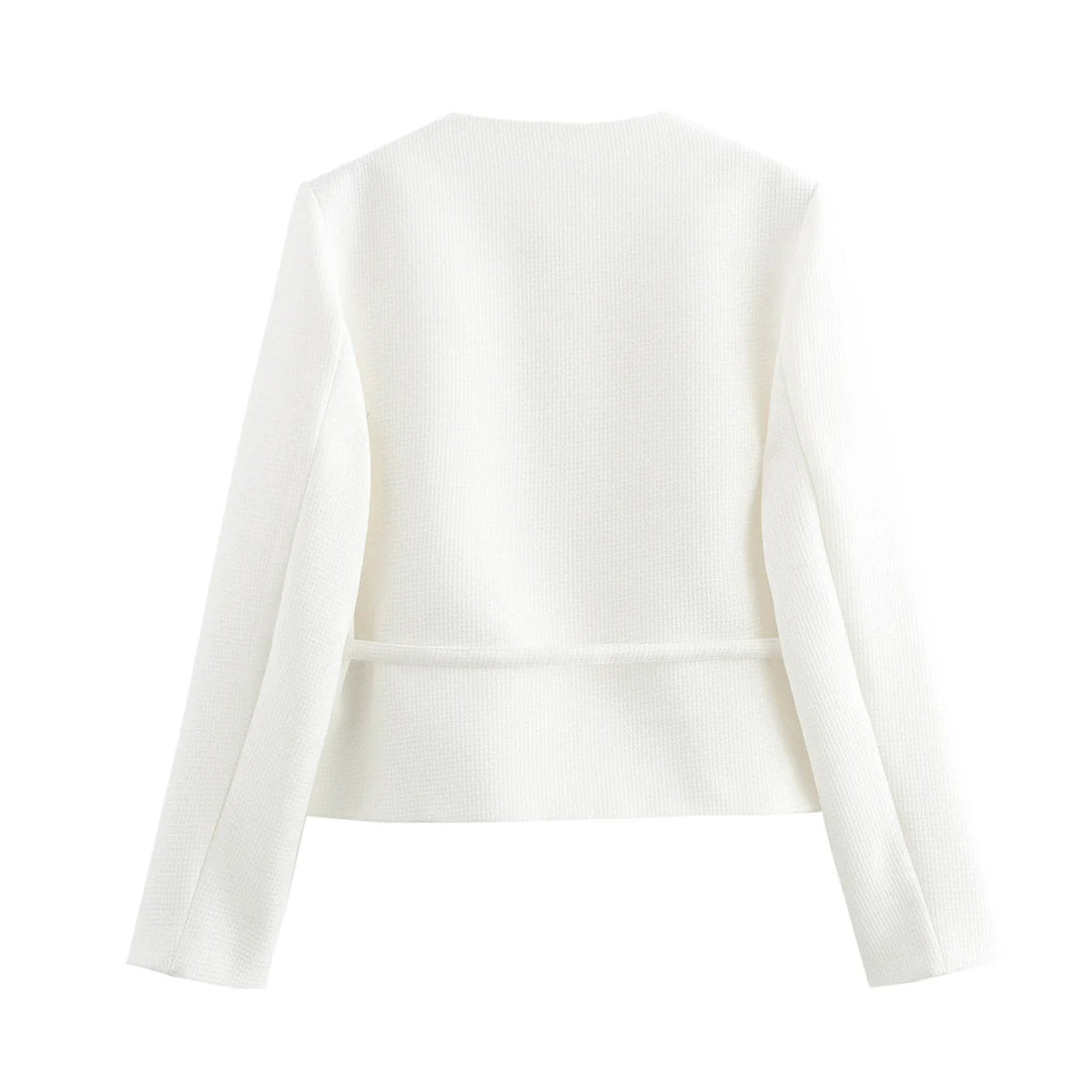 Stylish transitional jacket for women with button details and drawstring Lune London