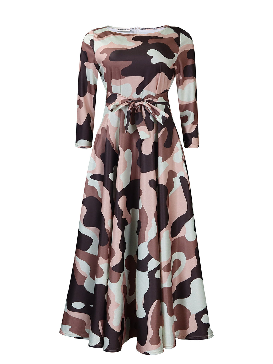 Maxi dress for women with a waist belt and long sleeves Lune London