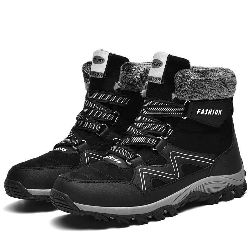 Women's Insulated Outdoor Hiking Ankle Boots with Faux Fur Collar, Velcro Closure, and Grippy Multi-Zone Profile Sole Amarae