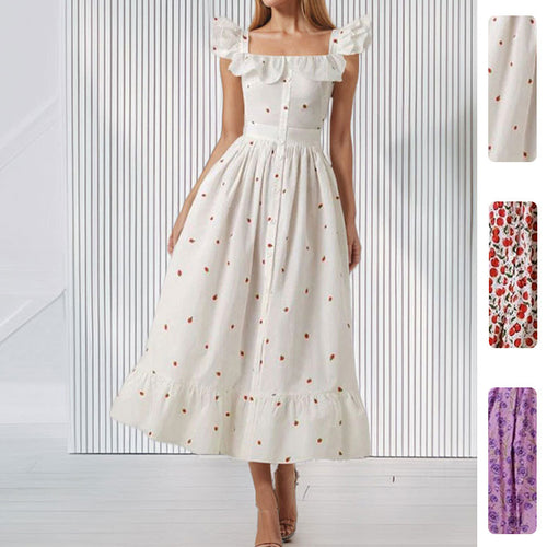 Robe maxi femme avec volants et imprimé floral Chic & Stil
