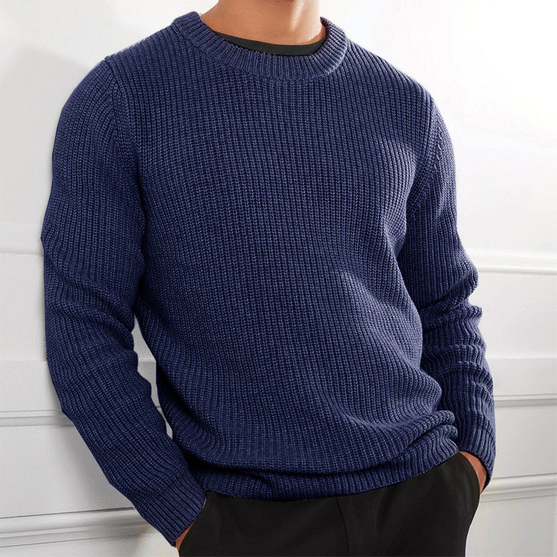 Chunky knit sweater for men with a textured design and a high collar Lune London