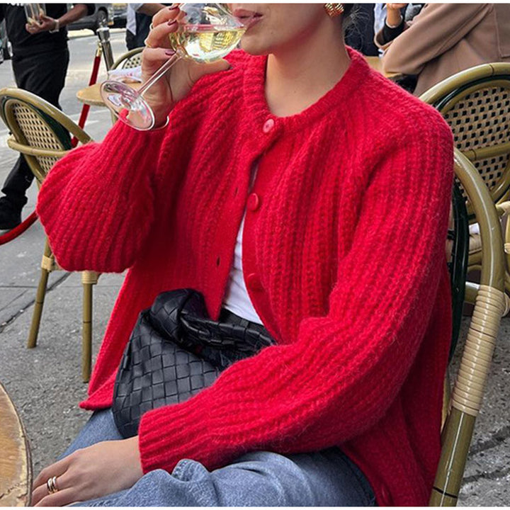 Cardigan for women with classic button placket and raglan sleeves Lune London