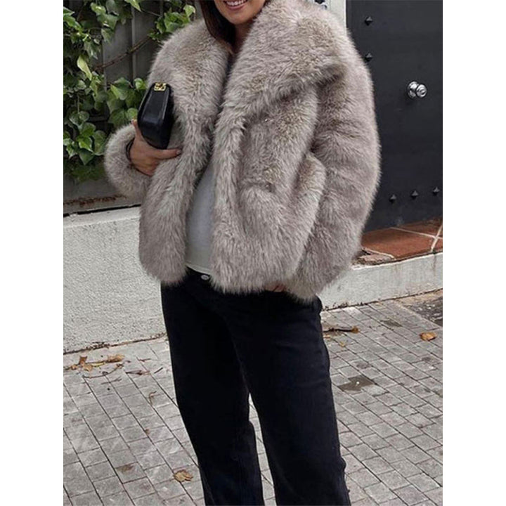 Ladies Soft Teddy Jacket with Wide Lapels Lune London