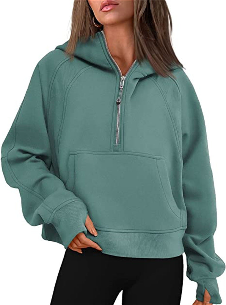 Ladies Oversized Hoodie with practical kangaroo pocket and zipper Lune London