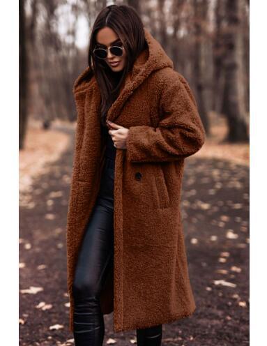 Ladies Oversized Fleece Jacket with Hoodie Moon London