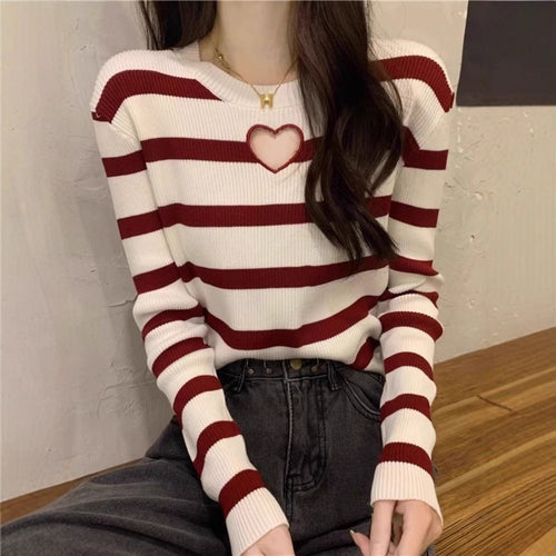 Pull femme facile d'entretien avec col en forme de cœur Chic & Stil
