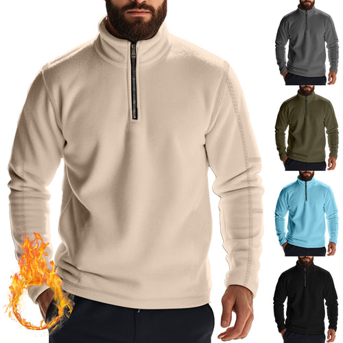 Men's fleece pullover with high collar Amarae