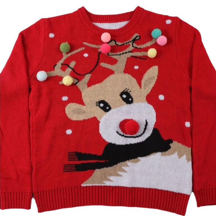 Christmas sweater for women with 3D reindeer patterns Lune London