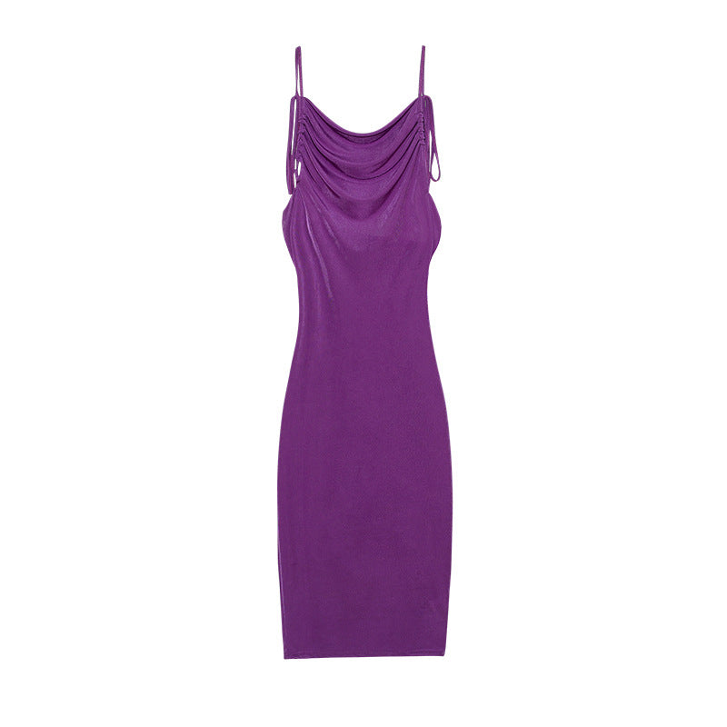 Fitted dress with ruffles for women with adjustable straps Lune London